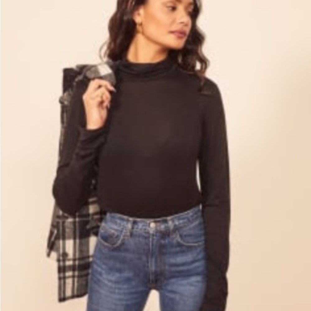 Reformation Reid Turtleneck, Black